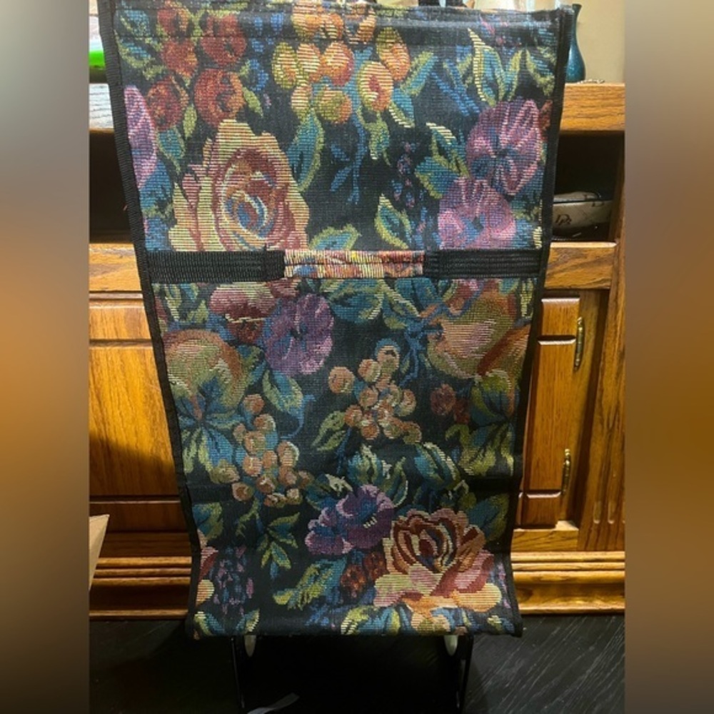 Vintage Pioneer Express Shopping‎ Tote Bag with Foldable Wheels in Floral
